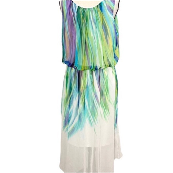 Multi-color High-Low Dress - Picture 3 of 6